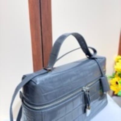 wholesale quality loro piana extra bag l27 alligator crystal grey silver hardware